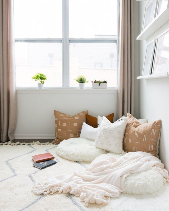 cozy corner room with pillows decor