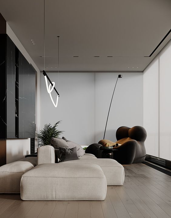 modern and minimalist living room