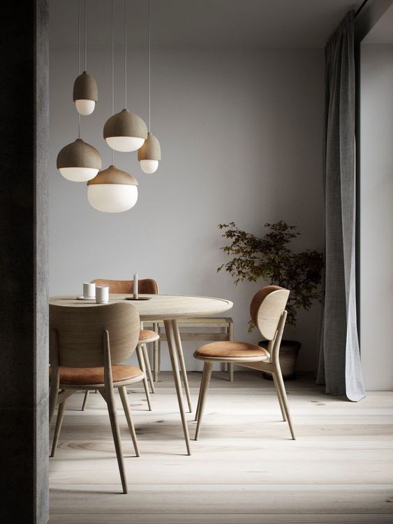 minimalist dining room with dark concept