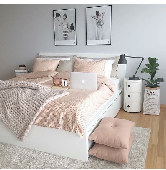 pink scandinavian bedroom