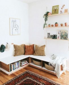 bench with storage for small room