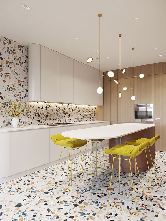cheerful modern minimalist kitchen