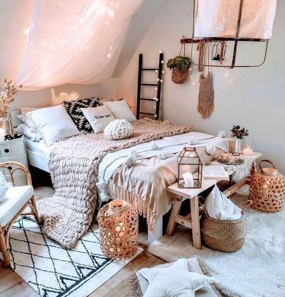 warm bohemian bedroom