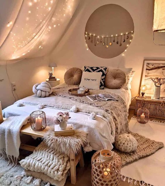 warm boho bedroom