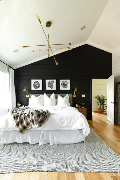 monochrome modern rustic bedroom