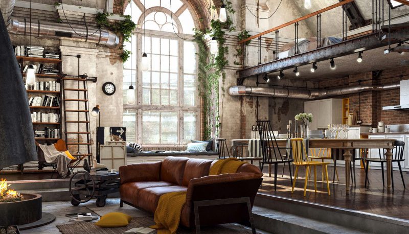 beautiful industrial apartment