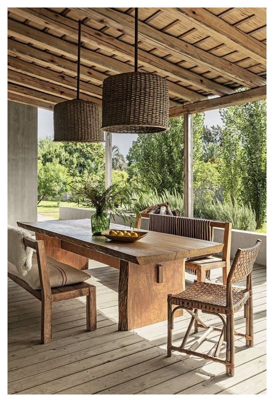 rustic outdoor dining room