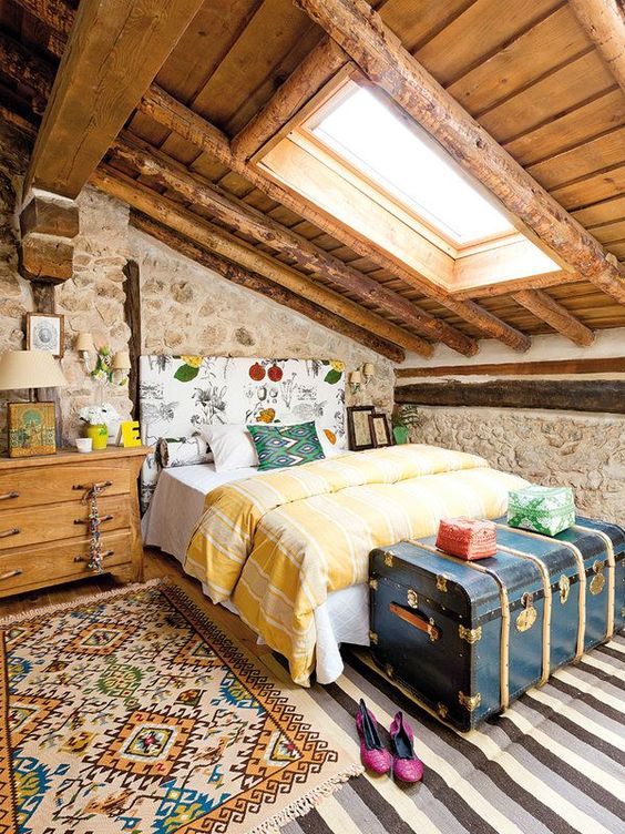 vintage attic bedroom