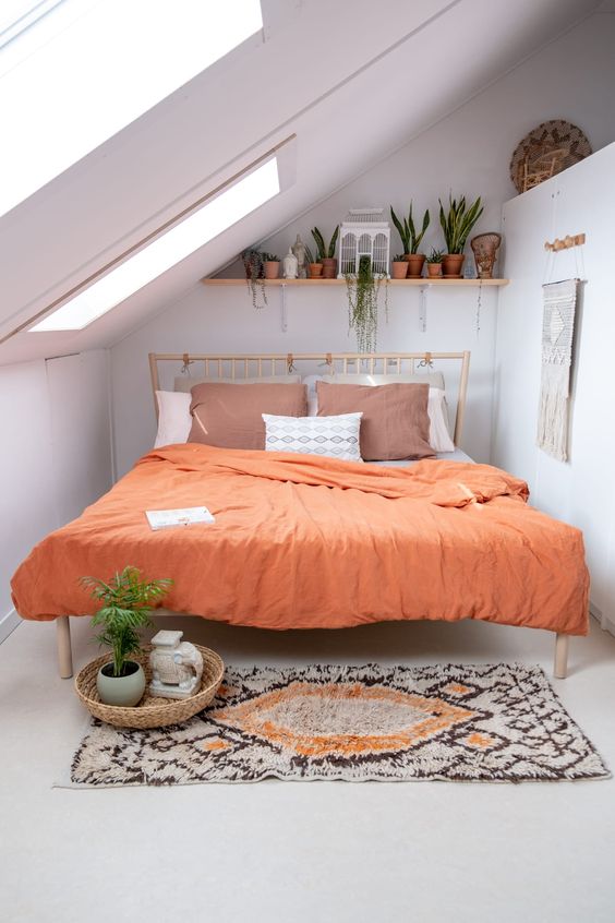 fresh attic bedroom