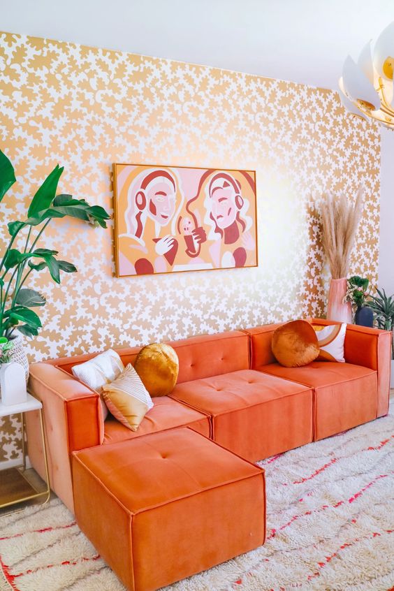 orange living room