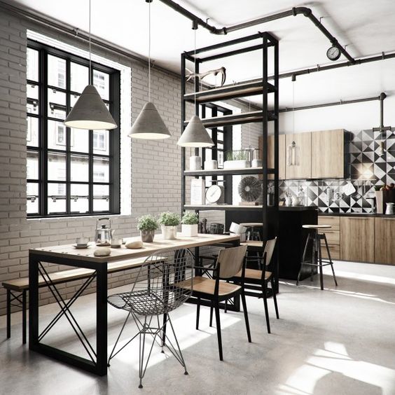 15 Industrial Dining Room Design Ideas, Industrial Style Dining Room Decor Ideas