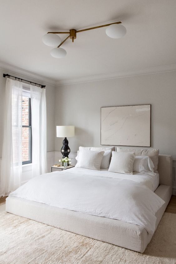 white modern small bedroom
