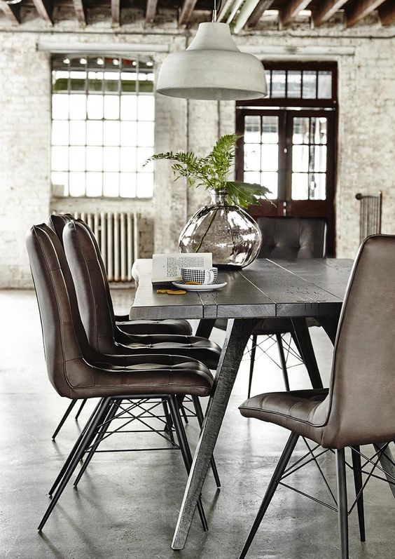 simple industrial dining room