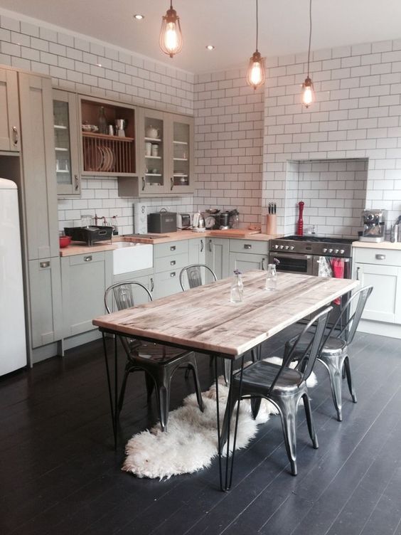 vintage industrial dining room