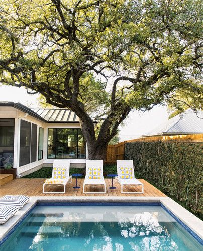 shady cozy swimming pool