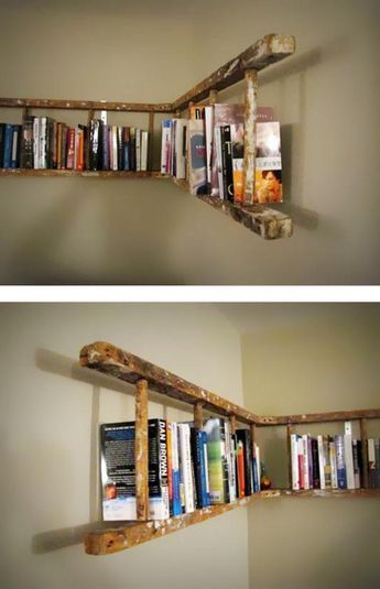 bookshelf ladder DIY ideas