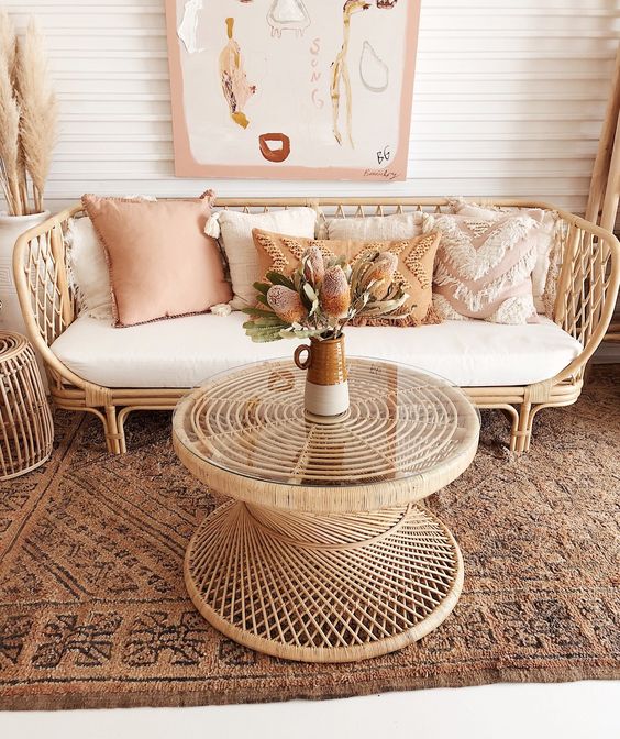 rattan coffee table