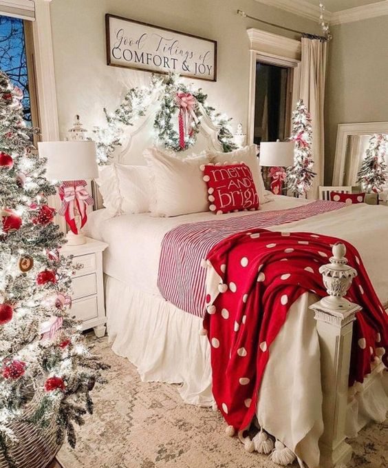 elegant christmas bedroom