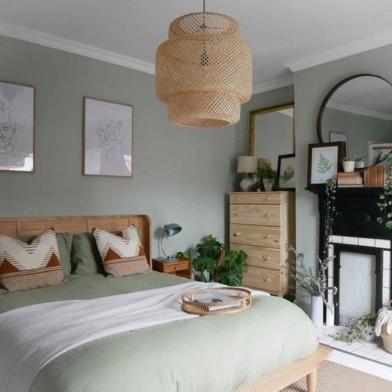 soft green bedroom