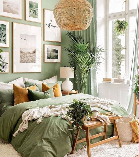 bright green bedroom decor ideas