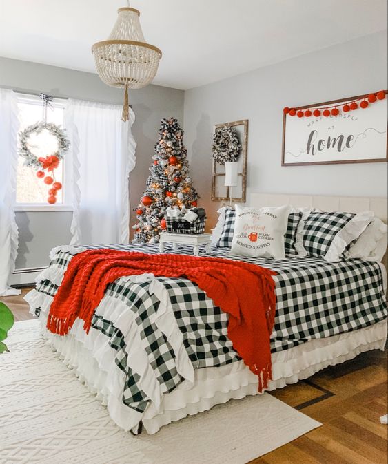 minimalist christmas bedroom