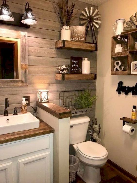 rustic bathroom wall decor