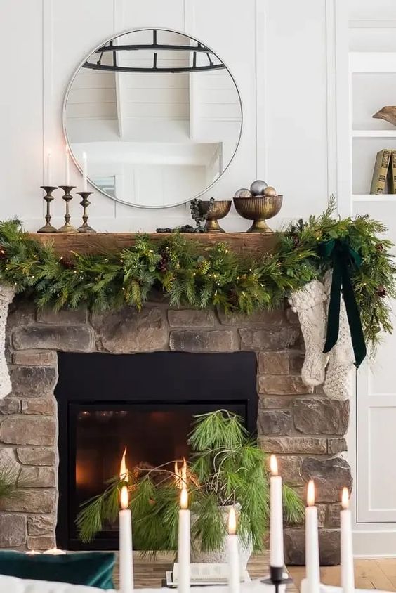 fireplace christmas decors