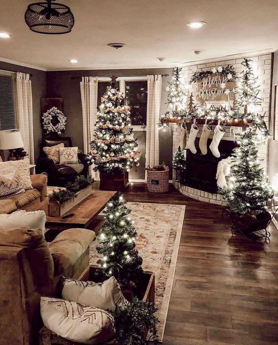 warm christmas living room