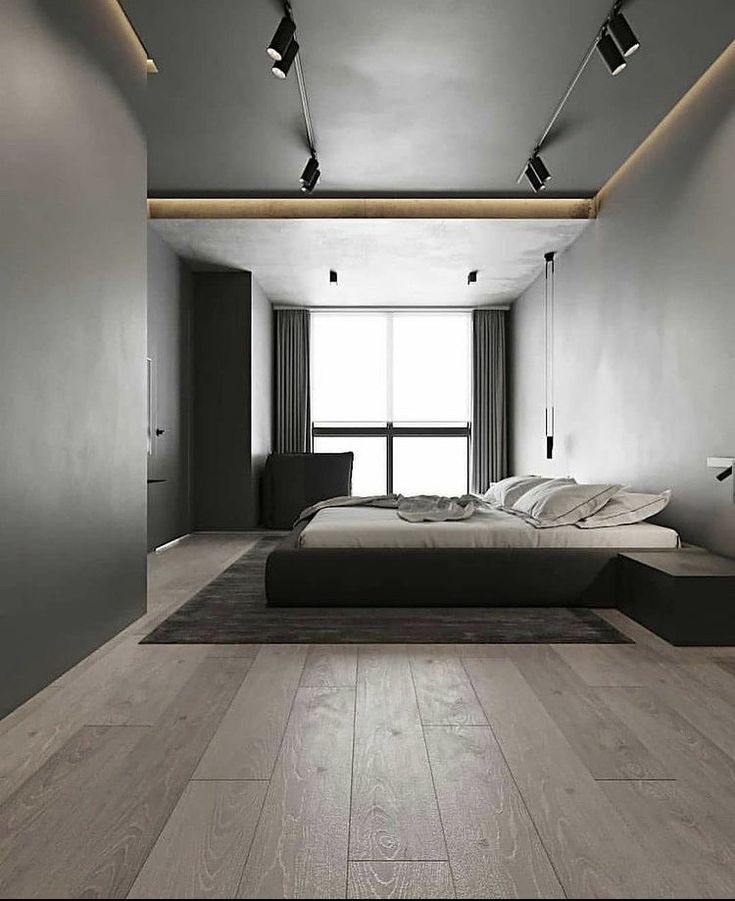 minimalist industrial bedroom