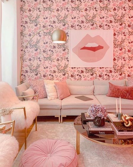 pink interior wall decor ideas