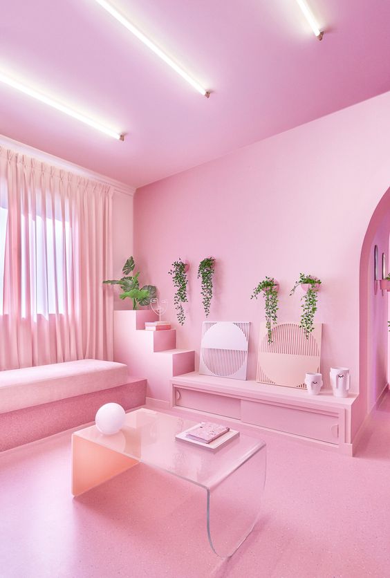 minimalist pink room