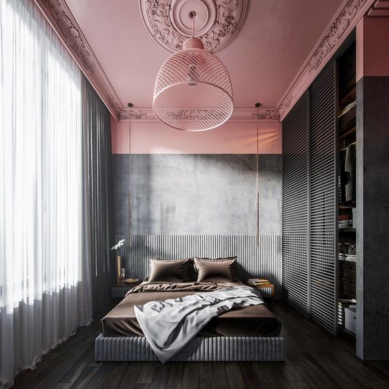 black and pink bedroom
