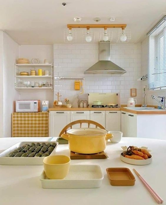 fresh kitchen in pastel colors