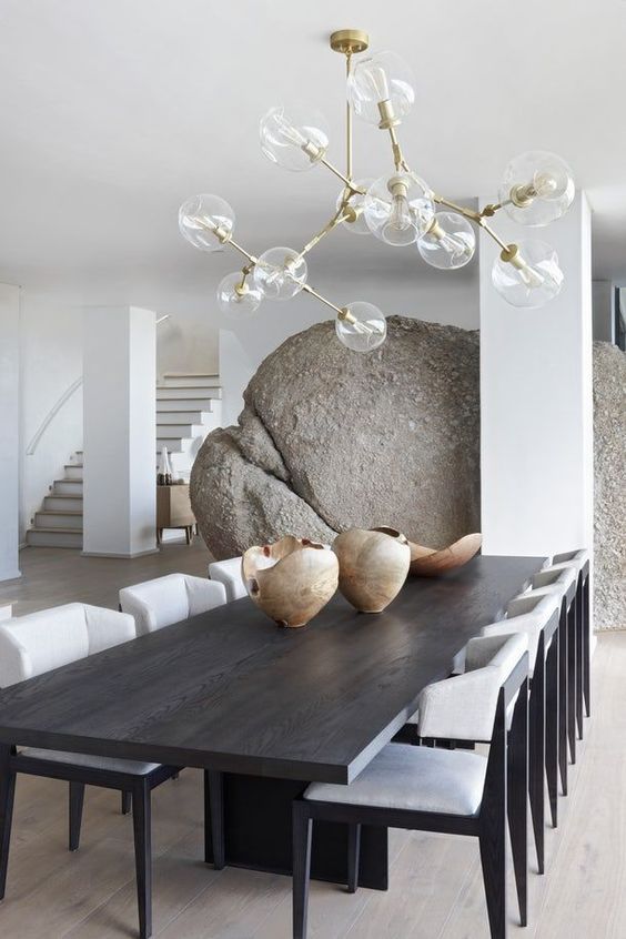 white minimalist dining room