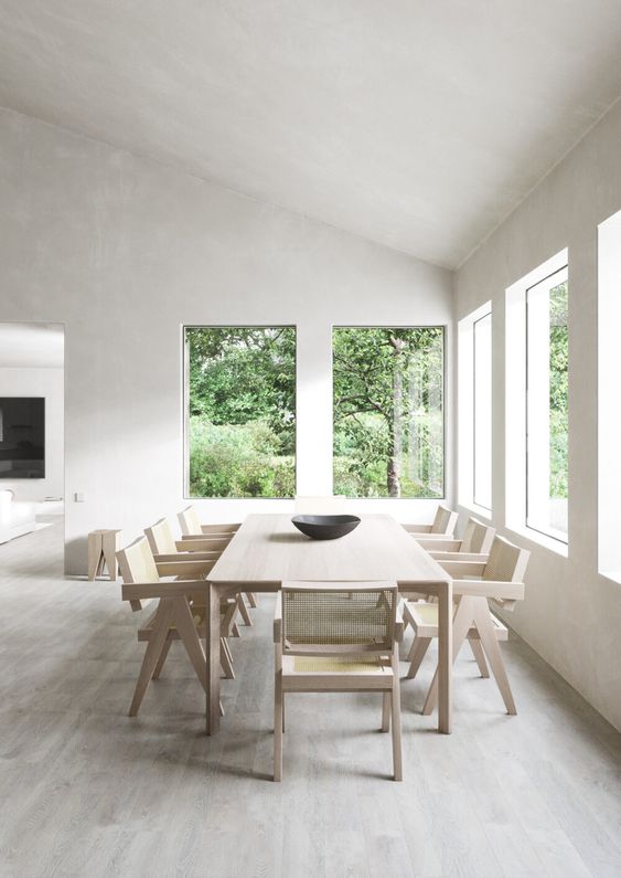 calm minimalist dining room
