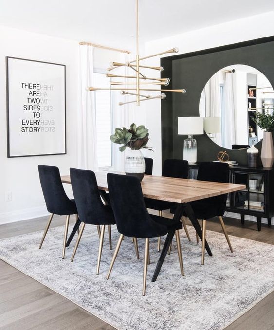 monochrome minimalist dining room