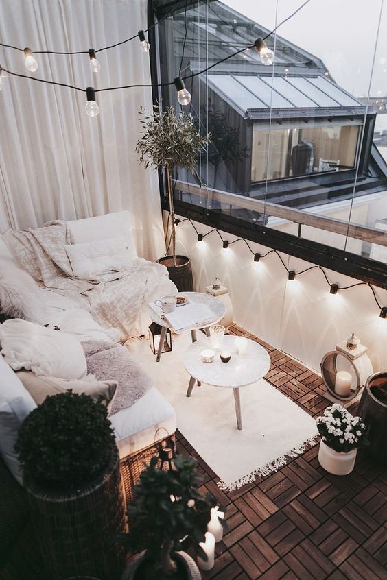 white small balcony ideas