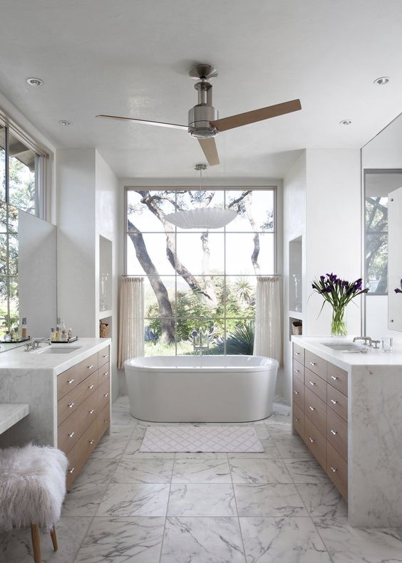 make bathroom comfortable with fan ceiling