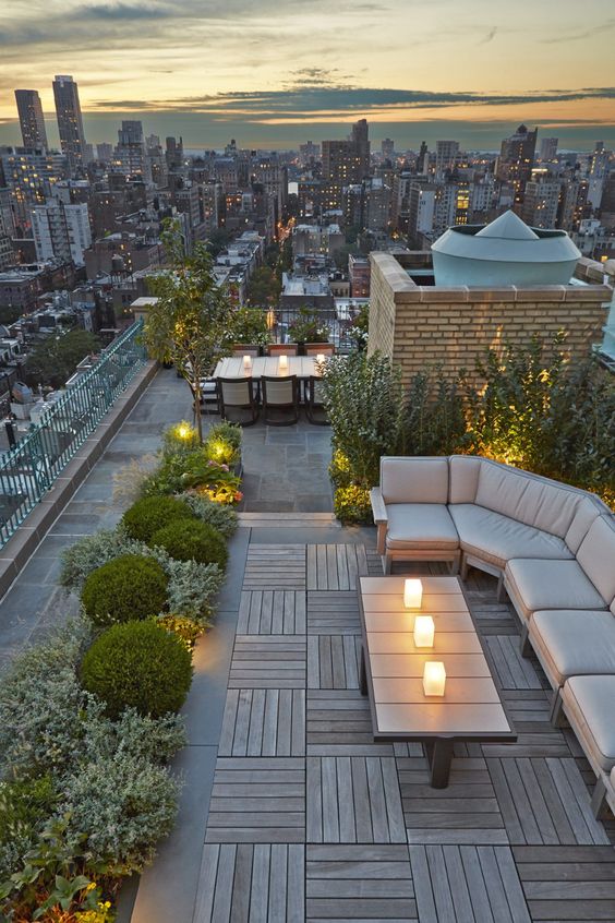 Warm and Fresh Rooftop Terrace Design