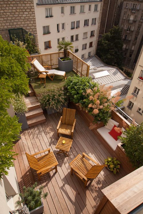 lush rooftop terrace