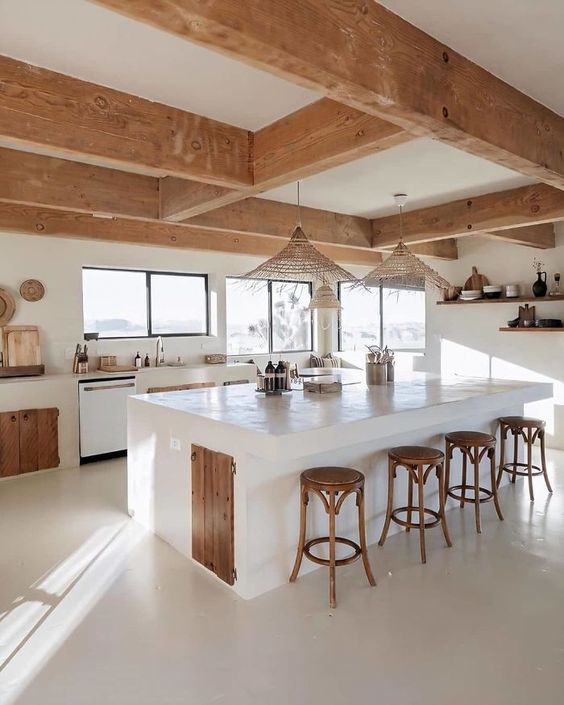 Calm Kitchen with Beams