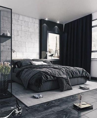 Modern Industrial Monochrome Bedroom Design