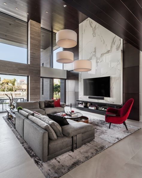 luxury Living Room with Television Design