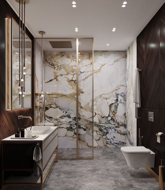 attractive marble of bathroom ideas