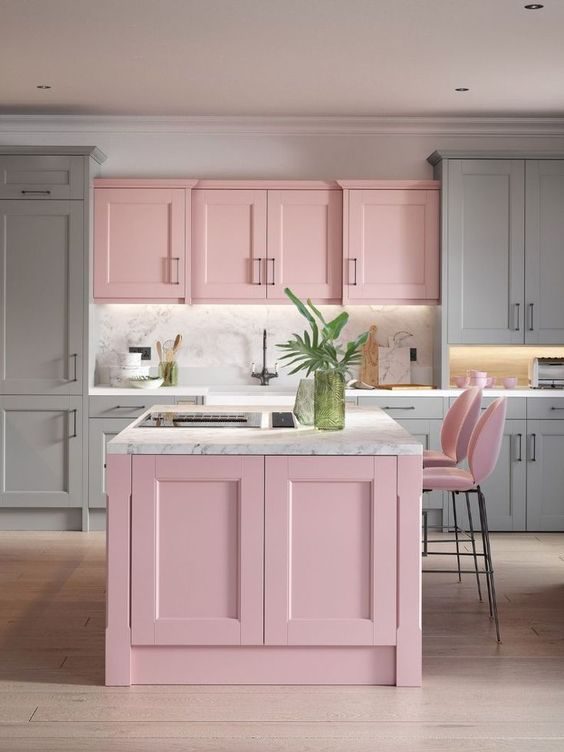 gray and Pink Kitchen Ideas
