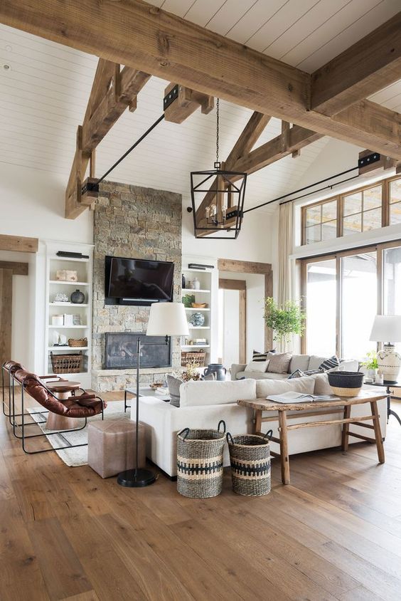 rustic Living Room with Television Design
