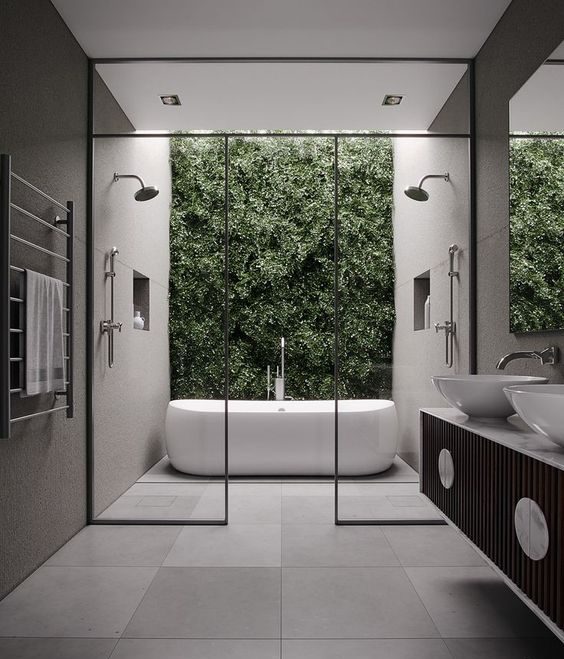 vertical garden minimalist bathroom ideas