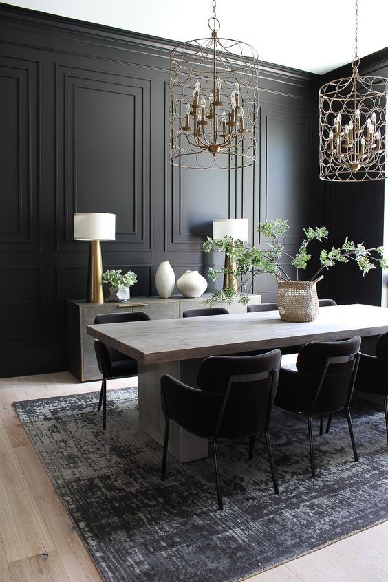 monochrome elegant dining room ideas