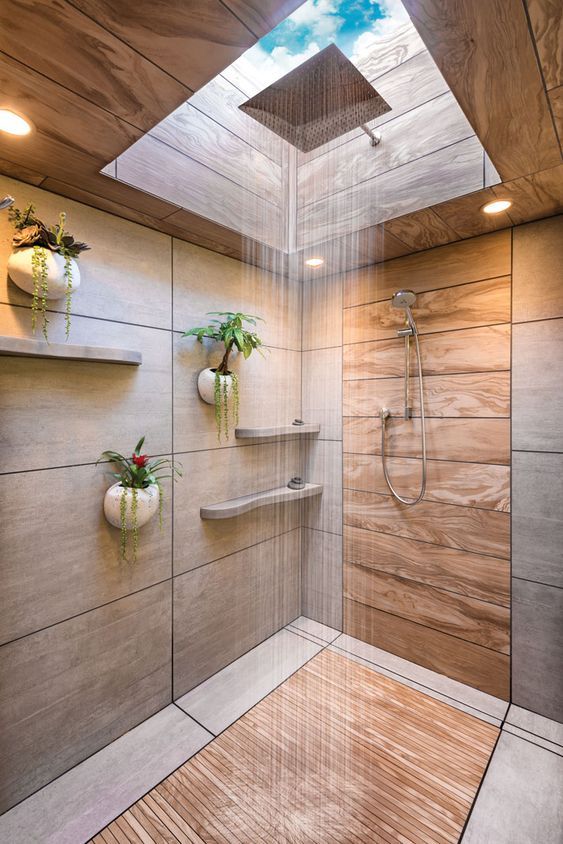skylight window minimalist bathroom ideas