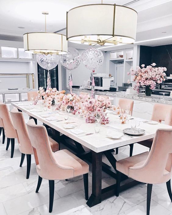 pink elegant dining room ideas
